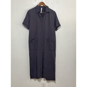 Aritizia The Group Babaton Akner Button Shirt Dress S Grey Casual Quite Luxury